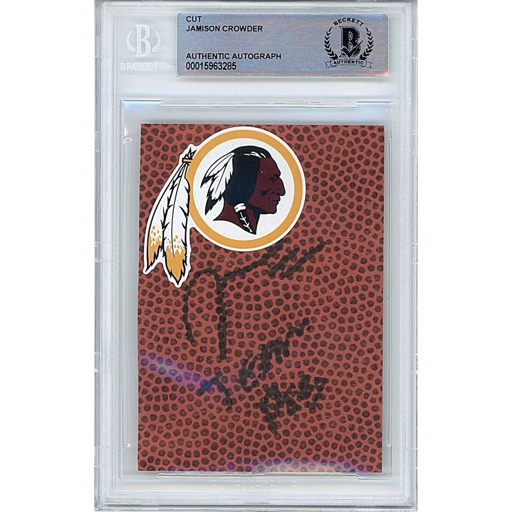 Jamison Crowder Autographed Football Cut Washington Commanders Beckett Authentic